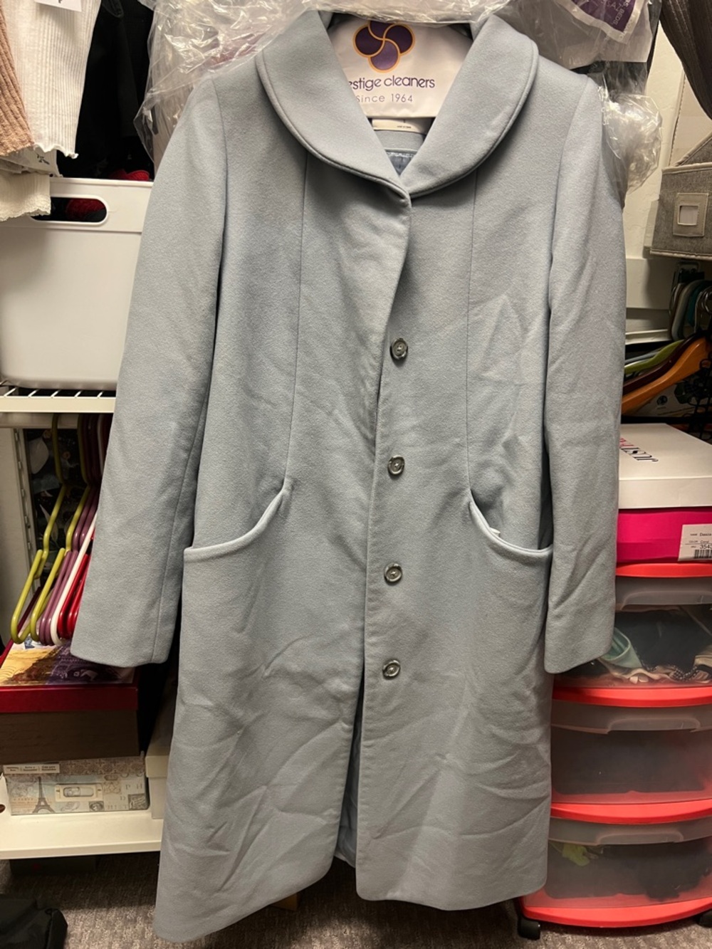 Aritzia Wilfred Classic Light Blue Women's 70% Wool and Cashmere Coat